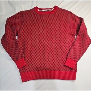 Weatherproof Vintage Men's Small‎ Red Black Textured Cotton Crewneck Sweater S